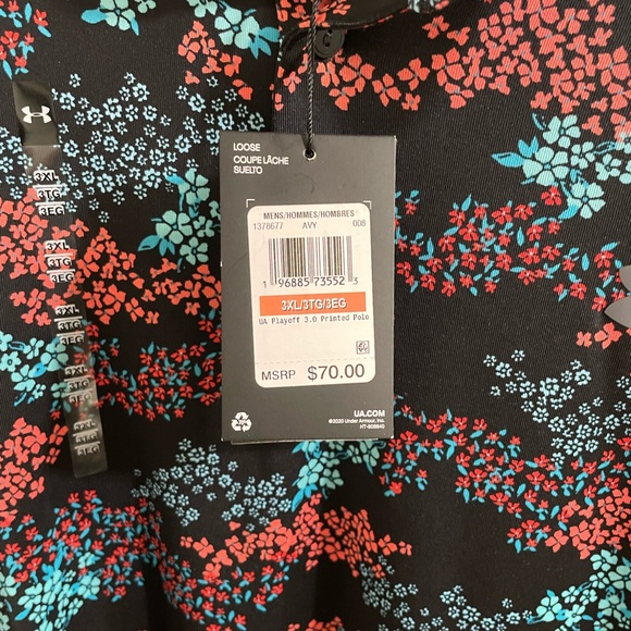 Under Armour Men's Playoff 3.0 Printed Golf Polo NWT 3 XL Size Floral Casual Fun - Picture 8 of 10